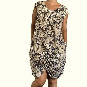 French Connection Olive Camo Camouflage Watercolor Sleeveless Dress Size 2 XS